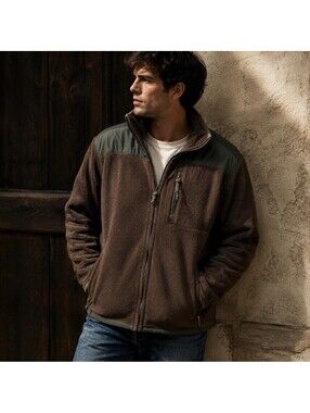 Chaps Fleece Zip Jacket – Rich Brown – Outdoor Heritage – Ralph Lauren Vibes